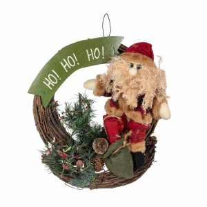 Στεφάνι Χριστουγεννιάτικο 34cm Άγιος Βασίλης Ho Ho Ho