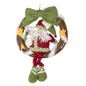 Στεφάνι Χριστουγεννιάτικο Άγιος Βασίλης με Φιόγκο Welcome 4404