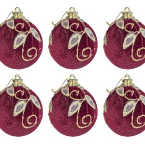 Μπάλες Χριστουγεννιάτικες Μπορντό / Χρυσό