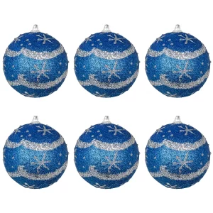 Μπάλες Χριστουγεννιάτικες Μπλε / Ασημί