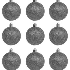 Μπάλες Χριστουγεννιάτικες Σε 4 Χρώμ. Με Γκλίτερ 6cm Σετ 15 τεμ.