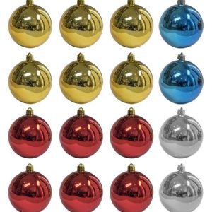 Μπάλες Χριστουγεννιάτικες 6.5cm Σετ 18 τεμ.